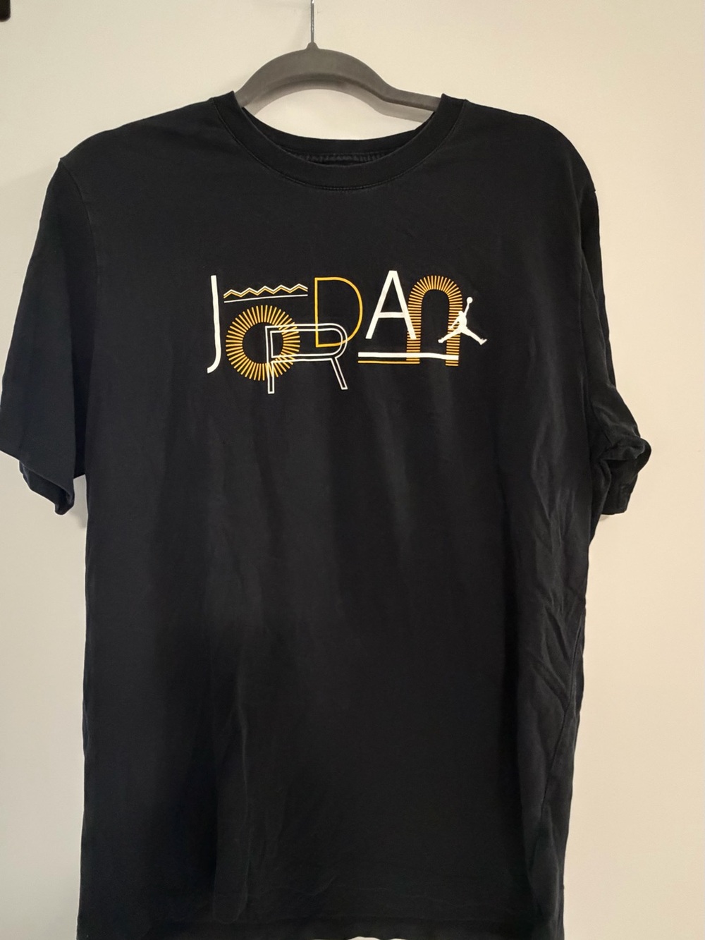 Jordan Black Tee with Yellow and White Logo